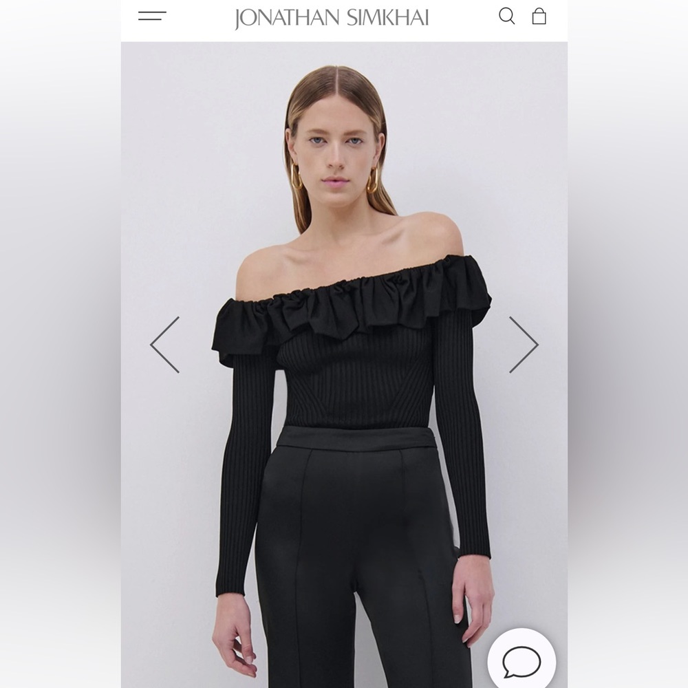 Nwot Jonathan Simkhai 2022 Isabelle Ruched Off Sh… - image 1